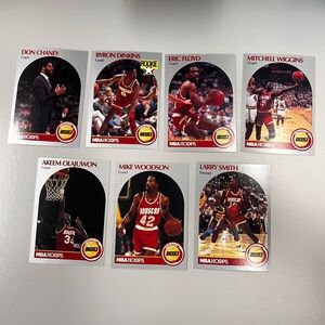 Vintage NBA Hoops Houston Rockets Player Lot - 1990-91 Era Basketball Cards